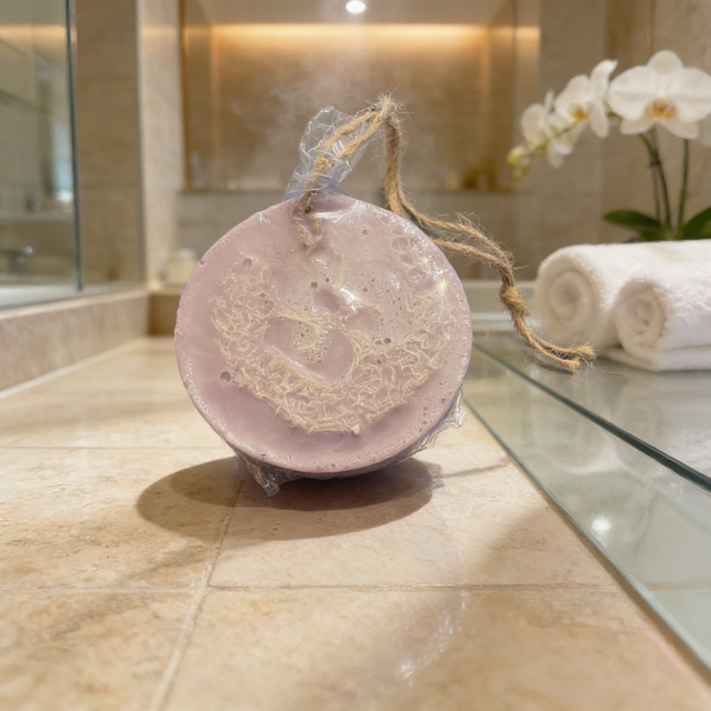 O'Shea - Blue Raspberry Shea Butter Bar w/ Loofah