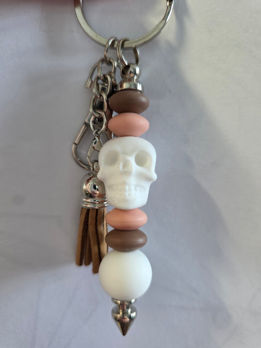Skull and Sea Bead Keychain